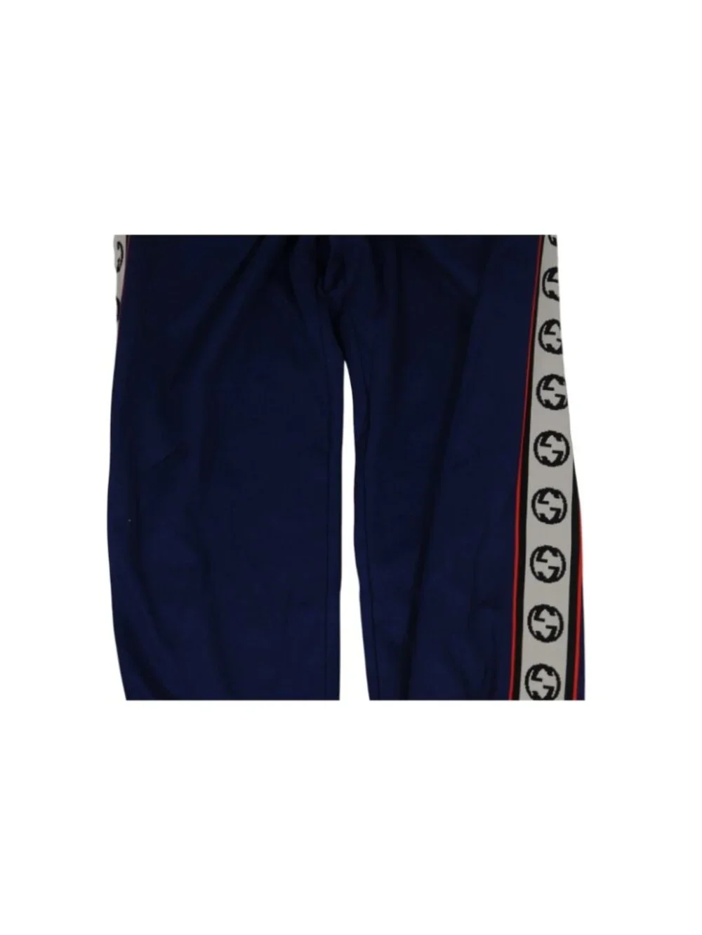 Gucci Men Side Panal Interlocking GG Track Pants Size Medium Blue Poly Cotton